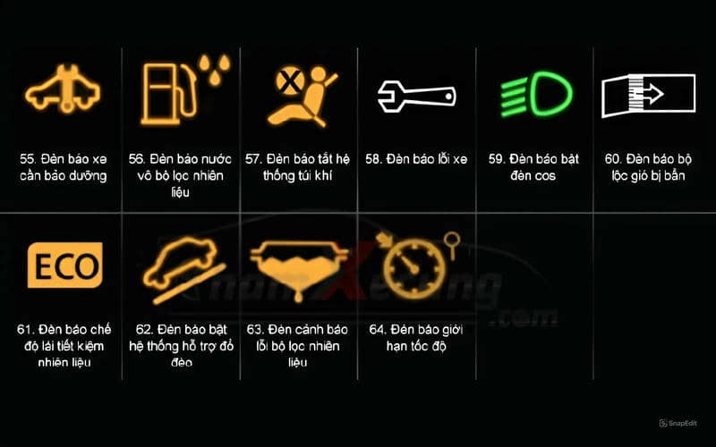 Đèn báo hiệu xanh và trắng nói lên trạng thái hoạt động của xe